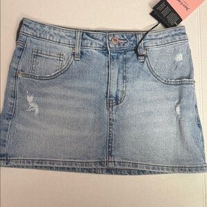 Juicy Couture Light Blue Distressed Denim Mini Skirt